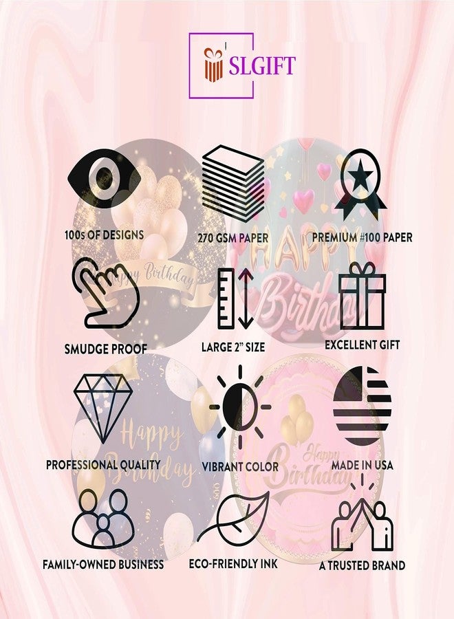 SLGIFT ملصقات فينيل بتصميم عيد ميلاد سعيد من SLGIFT، ملصقات فينيل ذاتية اللصق، 40 قطعة، ملصقات دائرية 2 × 2 بوصة، 4 تصاميم فريدة، R198 - Image 5
